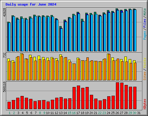 Daily usage for June 2024