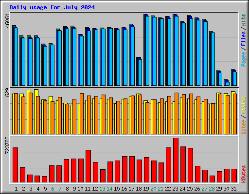 Daily usage for July 2024