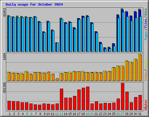 Daily usage for October 2024
