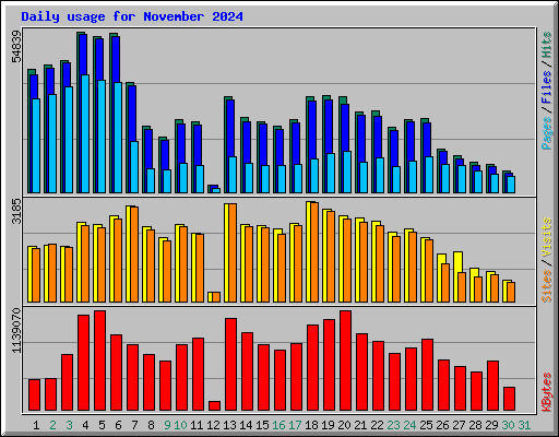 Daily usage for November 2024