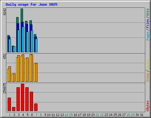 Daily usage for June 2025
