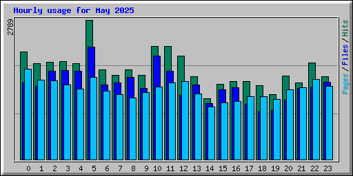Hourly usage for May 2025